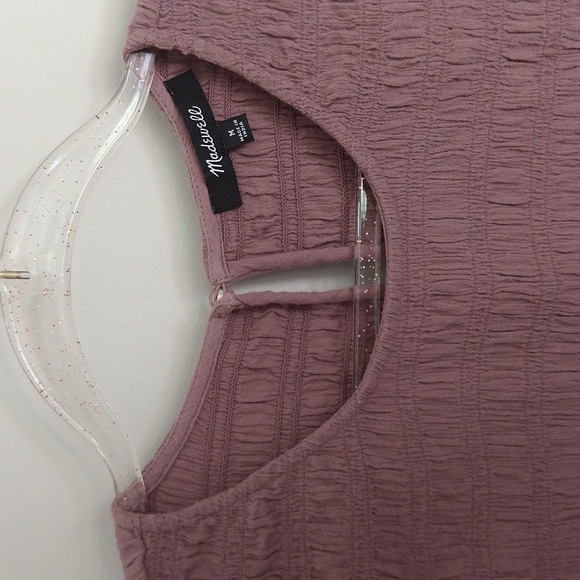 LIKE NEW Madewell Lucie Flutter-Sleeve Smocked Bodice Top in Fig - Picture 10 of 14
